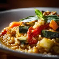Arroz al curry cremoso con verduras: La receta f&aacute;cil y r&aacute;pida con leche de coco.