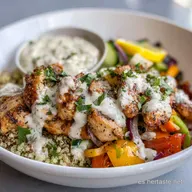 Comida sana: Bol Mediterr&aacute;neo de Pollo y Quinoa 45 Min