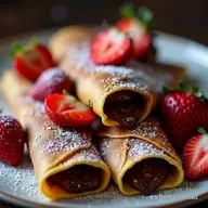 Crepes de Chocolate con Fresas Receta Fina y F&aacute;cil