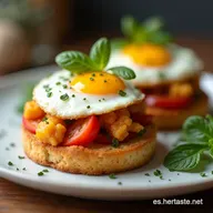 Desayuno Mediterr&aacute;neo De rechupete Tostas con Huevo Poch&eacute;
