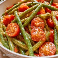 Ensalada de Tomate y Judías Verdes en 15 Minutos