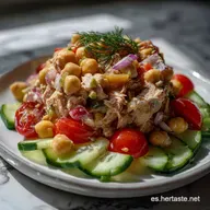 Ensalada De Garbanzos Y Atun Receta: Lista en 15 Minutos!