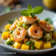 Receta Ensalada de Mango y Aguacate Refrescante con Camarones