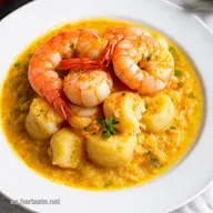 Gambas al Ajillo Rom&aacute;nticas Mi Secreto con Gnocchi de Coliflor