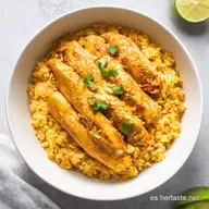 Deliciosos Healthy Chicken Enchilada Bowls con Arroz de Coliflor