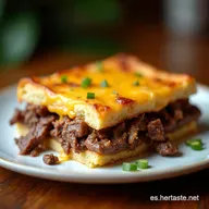 Pastel de Carne Philly Cheesesteak Estilo Filadelfia