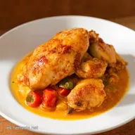 Pollo Caj&uacute;n con Pimientos Dulces Una Explosi&oacute;n de Sabor