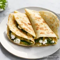 Quesadillas de Espinacas y Feta Desayuno R&aacute;pido y Sano