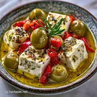 Queso y Aceitunas Marinado con Feta