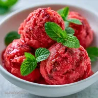Sorbete Fresa y Menta: Fresco y Cremoso