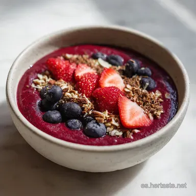 Acai Smoothie Bowl Casero en 10 Minutos Tarjeta de receta