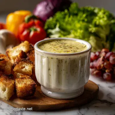 Cmo Hacer Aderezo Csar Casero Para: El Secreto Cremoso Tarjeta de receta