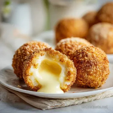 Albondigas De Queso F&aacute;ciles: Centro Fundente (45 Min) Tarjeta de receta