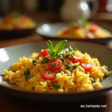 Arroz Rabe Meloso Receta con Toque Verde y Queso Curado Tarjeta de receta
