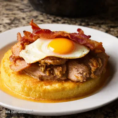 Bacon Egg Turkey Fiesta Keto Desayuno F&aacute;cil y R&aacute;pido Tarjeta de receta