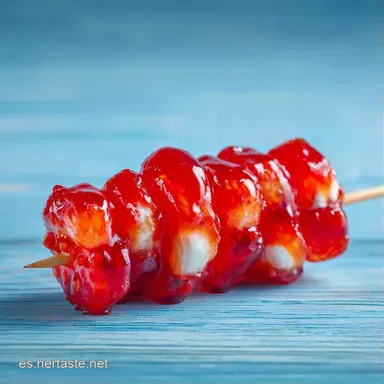 Brochetas De Dulces Picantes con Chamoy Tarjeta de receta