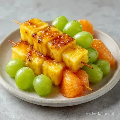 Brochetas De Fruta en 15 Minutos Tarjeta de receta