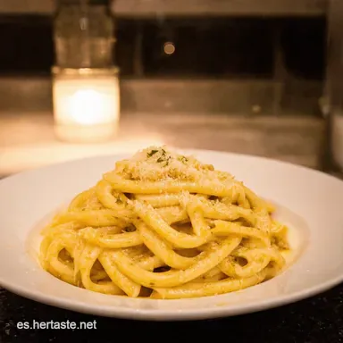 Bucatini Cacio e Pepe Un Viaje a Roma en 20 Minutos Tarjeta de receta