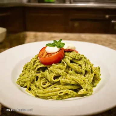 Pesto Caprese Ligero y Cremoso La Ensalada de Pasta Perfecta Tarjeta de receta