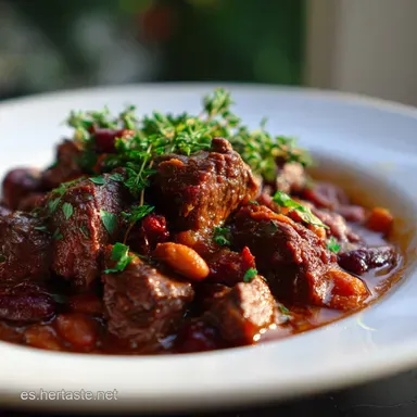 Carne Con Legumbres para 6 Porciones Tarjeta de receta