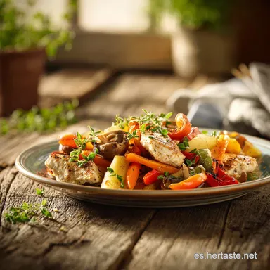 Cena Saludable Semana con Pollo: 40 Minutos Tarjeta de receta