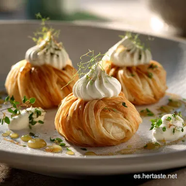 Cestitas De Masa Filo Mediterr&aacute;neas: Crujientes y Cremosas Tarjeta de receta