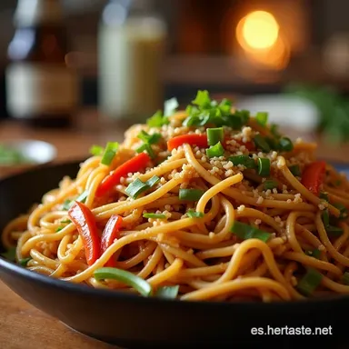Chow Mein de Pollo Casero M&aacute;s Rico que el del Chino Tarjeta de receta