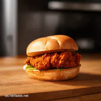 Crispy Hot Chicken Sandwich with El Sabor Que Enamora Tarjeta de receta
