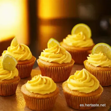 Cupcakes de Margarita con Lim&oacute;n Sabor a Fiesta Tarjeta de receta