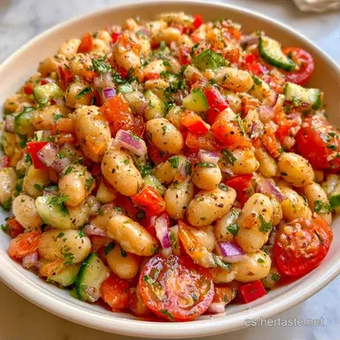 Ensalada De Alubias Blancas en 30 Minutos Tarjeta de receta