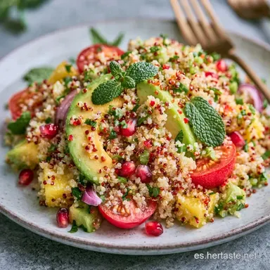 Ensalada De Quinoa Y Aguacate Para 4 Tarjeta de receta