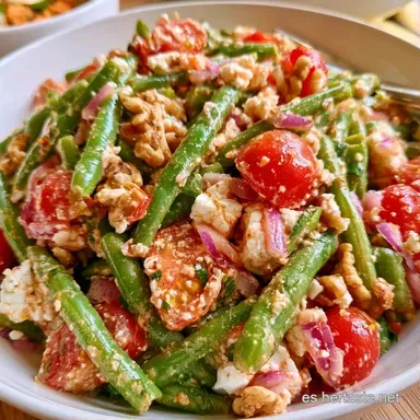 Ensalada de Judías Verdes con Queso Feta Tarjeta de receta