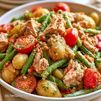 Ensalada Niçoise De Judías Verdes Para 4 Tarjeta de receta