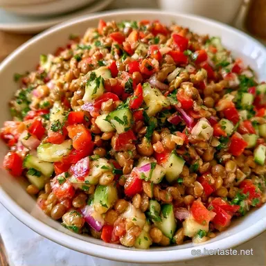 Ensalada Saludable de Lentejas para 4 Tarjeta de receta