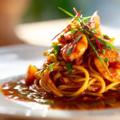 Espagueti a la bolo&ntilde;esa Rag&uacute; aut&eacute;ntico de larga cocci&oacute;n Tarjeta de receta