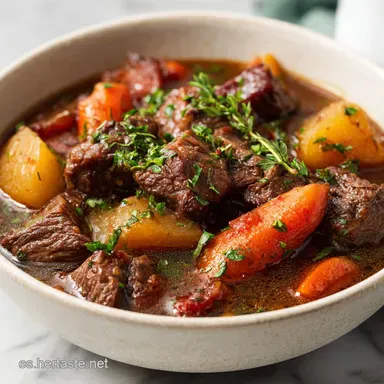Estofado de Ternera Olla Express para 6 raciones Tarjeta de receta