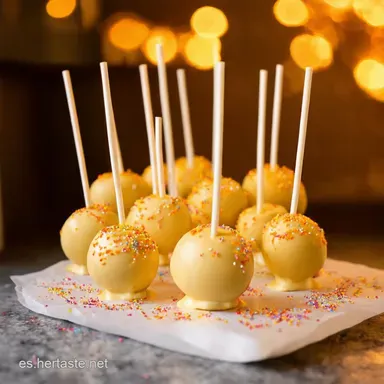 Cake Pops Fiesta Receta de Vainilla y Confeti Tarjeta de receta