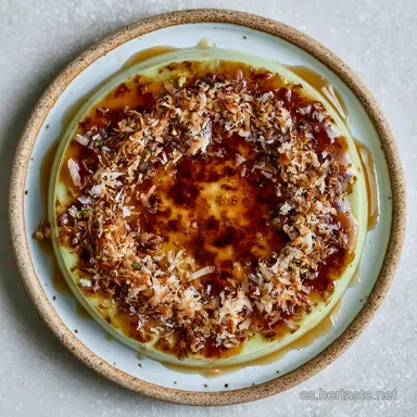 Flan De Pistacho: Cremoso Tarjeta de receta