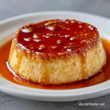 Flan de Queso Crema con Leche Condensada Tarjeta de receta