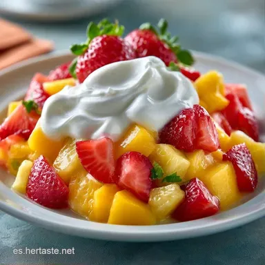 Fruta con Crema para 8 Personas Tarjeta de receta