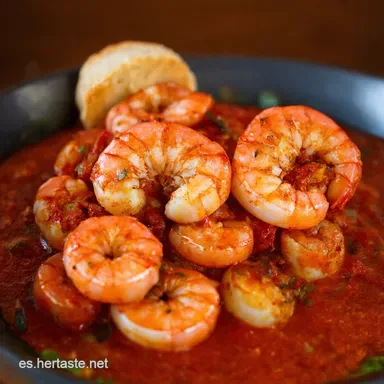 Gambas al Ajillo Un Pin de Olibet en cocina para mojar pan Tarjeta de receta