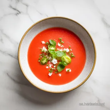 Receta de Gazpacho Andaluz Tradicional en 10 Minutos Tarjeta de receta