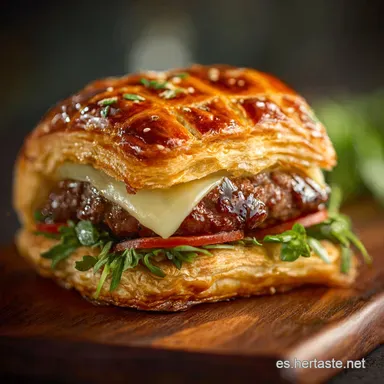 Hamburguesa Wellington: Receta Casera con Hojaldre Crujiente y Jugoso Tarjeta de receta