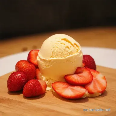 Helado casero fresas Helado yogur Verano Refrescante Tarjeta de receta