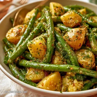 Judías Verdes con Patatas para 4 Personas Tarjeta de receta
