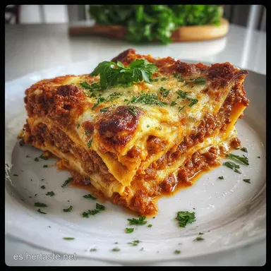 Lasa&ntilde;a Bolo&ntilde;esa Paso a Paso | Receta Italiana Aut&eacute;ntica Tarjeta de receta