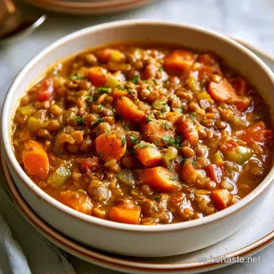 Lentejas Con Verduras Para 4 Personas Tarjeta de receta