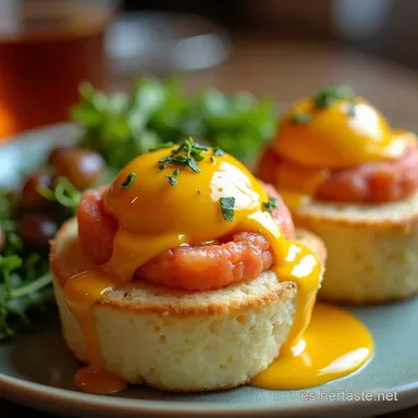 Huevos Benedict de Langosta Receta Lujosa y F&aacute;cil Tarjeta de receta