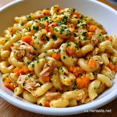 Macarrones Atún Verduras en 30 Minutos Tarjeta de receta