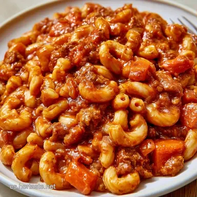 Receta de Macarrones con Carne para 4 Tarjeta de receta